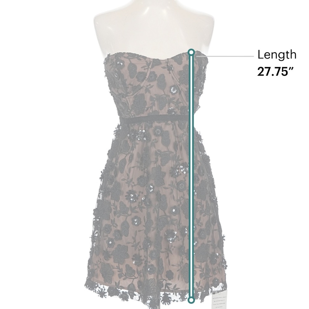 NWT For Love & Lemons Beatrice Black Sequin Embroidered Floral Dress Size S - Picture 6 of 10